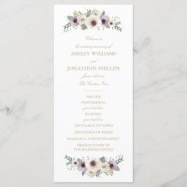 Anemone Bouquet Wedding Program Programm