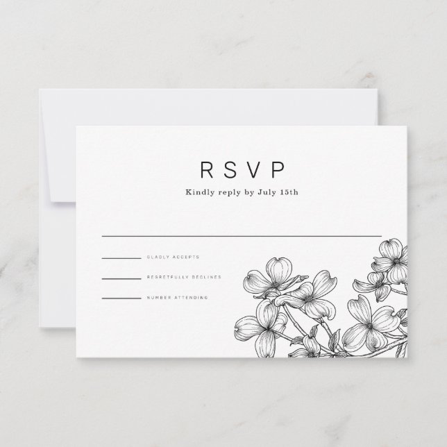 Anemone Bouquet Wedding RSVP Karte (Vorderseite)