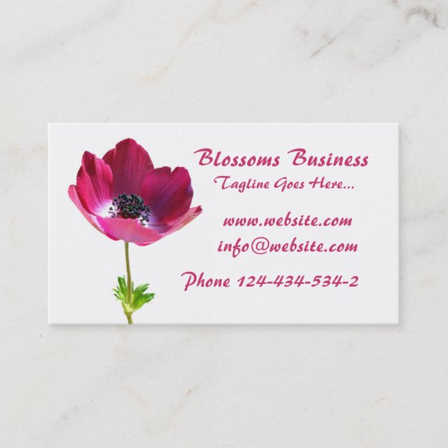 Anemone Business Card Visitenkarte (Vorderseite)