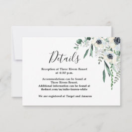 Anemone Details Hochzeitskarte RSVP Karte
