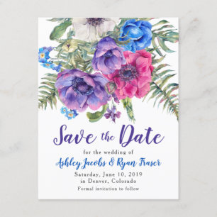 Anemone, die Save the Date den Watercolor mit