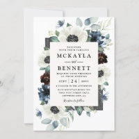 Anemone Dusty Blue Thistle Burgundy Floral Wedding