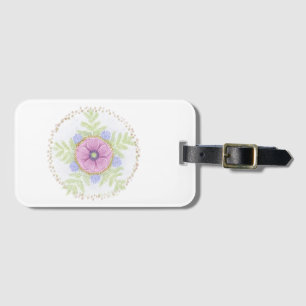 Anemone, Endive Blume, Wormwood und Mandeln Gepäckanhänger