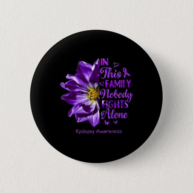 Anemone Epilepsy Awareness Kostüme Niemand kämpft Button (Vorderseite)