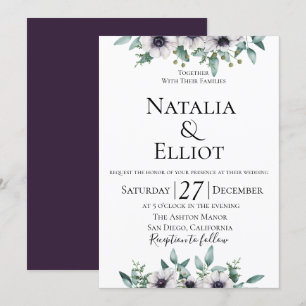 Anemone Eucalyptus Wedding Einladung