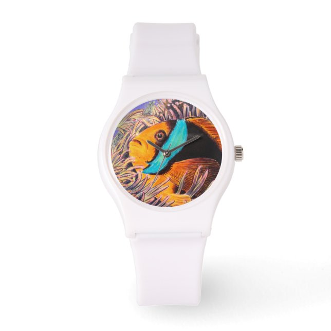 Anemone Fish Women's Silicone Armbanduhr (Vorderseite)