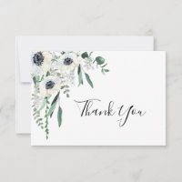 Anemone Floral Wedding Dankeschön Karte