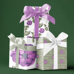 Anemone-Geburtstag Geschenkpapier Bogen Set