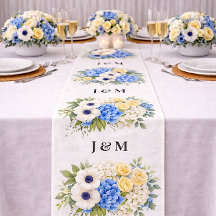 Anemone Hortensien Blumen Hochzeitsmonogramm