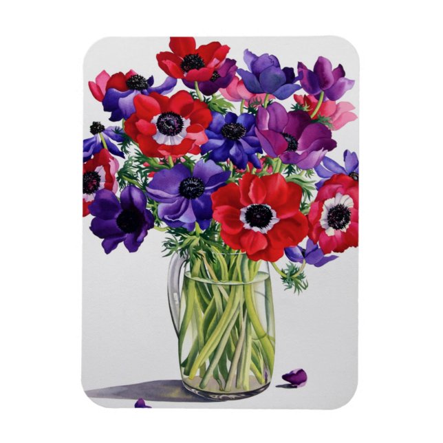 Anemone in einem Glass Jug Magnet (Vertikal)