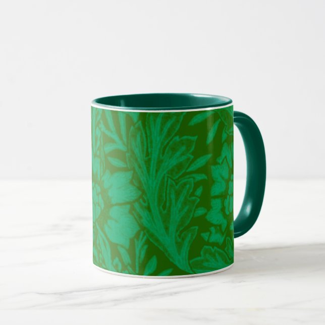 Anemone in Forest Green, ein William Morris-Muster Tasse (VorderseiteRechts)