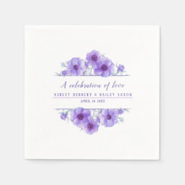 Anemone lila Blume Aquarellkunst Serviette