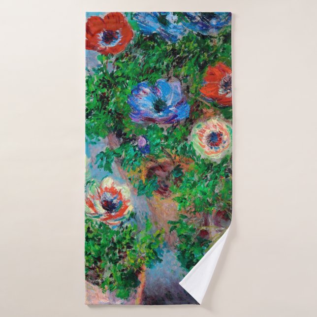 Anemone, Monet Badehandtuch (Badehandtuch)