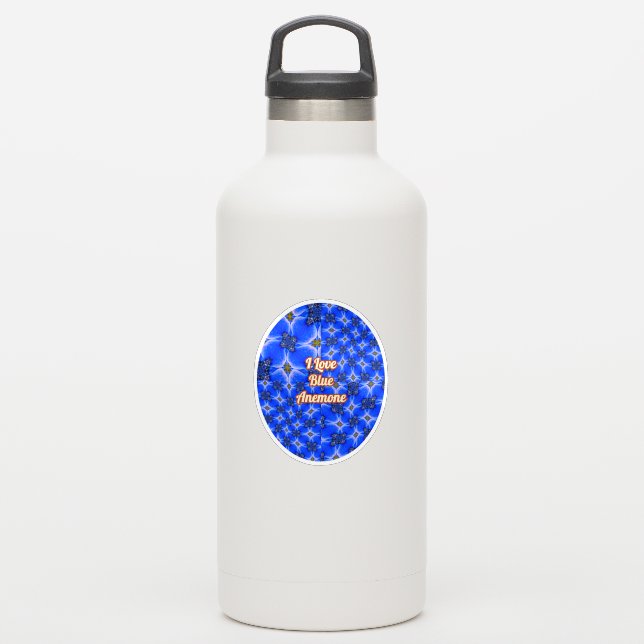Anemone Muster Aufkleber (Wassserflasche)