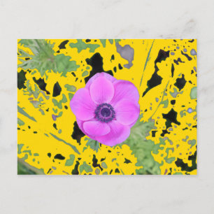 Anemone-Muster-Hintergrund Postkarte