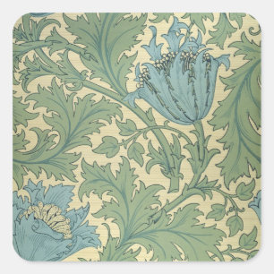 "Anemone"-Muster (Textilien) Quadratischer Aufkleber