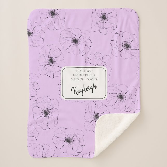 Anemone On Light Lilac Sherpadecke (Vorderseite)