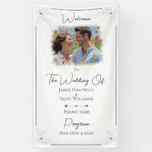 *Anemone on White wedding Find Your Seat Banner