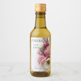 Anemone, Rranunculus, Bänder Getränke Label Set Weinetikett