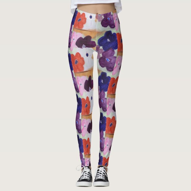 Anemone Spring Flowers Leggings (Vorderseite)