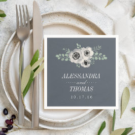 Anemone und Eukalyptus Wedding Serviette