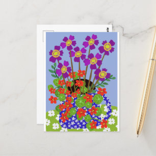 Anemone und Nasturtium Postkarte
