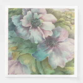 Anemone Watercolor Floral Elegant Dinner Napkin Serviette