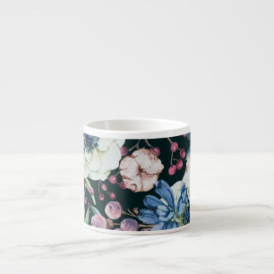 Anemone Wildblumen: Vintage-Wasserfarbenmuster Espressotasse