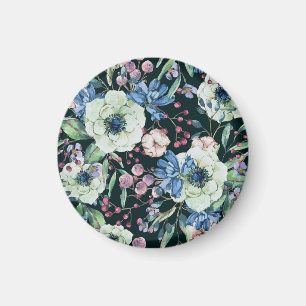 Anemone Wildblumen: Vintage-Wasserfarbmuster Magnet