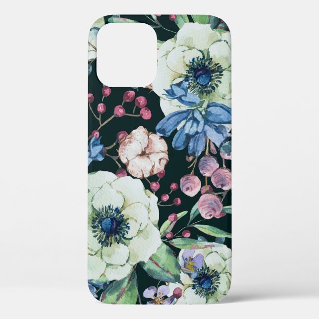 Anemone-Wildblumen: Vintages Wasserfarbmuster Case-Mate iPhone Hülle (Rückseite)