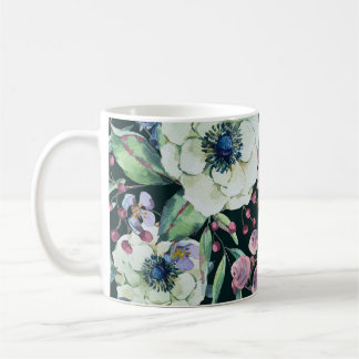 Anemone-Wildblumen: Vintages Wasserfarbmuster Kaffeetasse