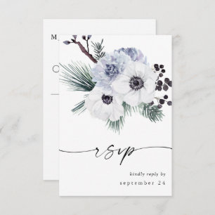 Anemone Winter White Floral no Messe UAWG RSVP Karte