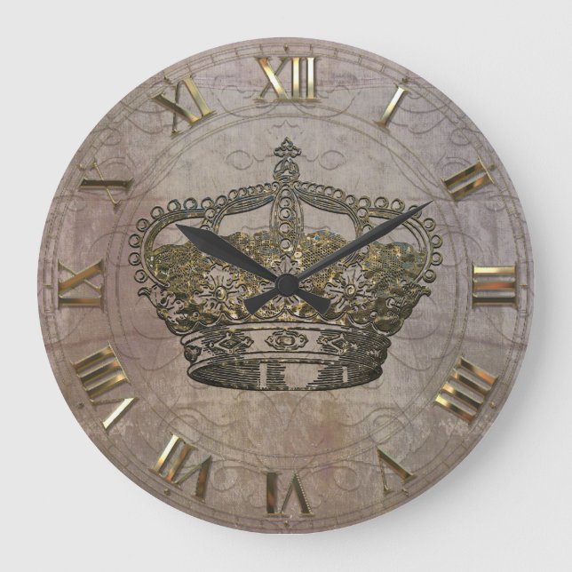 Anémoneathe Krone Große Wanduhr (Vorderseite)