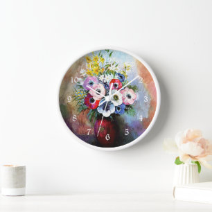 Anemonen, berühmtes Gemälde, von Odilon Redon Uhr