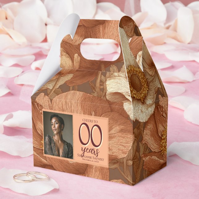 Anemonen-Blume 40. Geburtstag Boho Geschenkschachtel (Hochzeit)