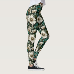 Anemonen Blumen Fitnessbekleidung Anemonen Akzent Leggings