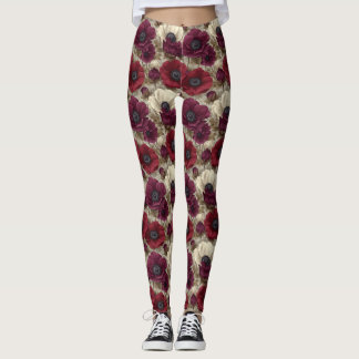 Anemonen Blumen Mutterschaft Anemonen Akzent Leggings