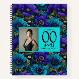 Anemonen-Blütenblatt-Geschenke zum 10. Geburtstag  Notizbuch