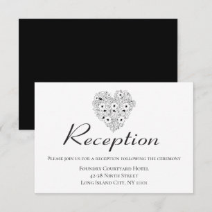 Anemonen-Empfangs-Blumen in Schwarz für Hochzeit Einladung
