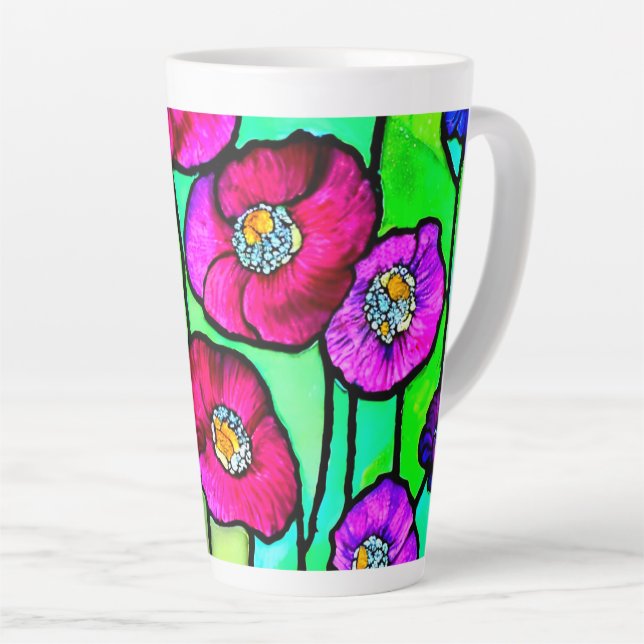 Anemonen Glas Kunst Milchtasse (Rechte Ecke)