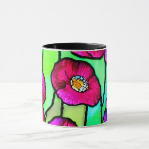Anemonen Glas Kunst Tasse