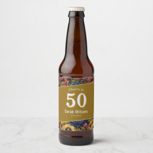 Anemonen Inspiriert 15. Geburtstag Personalisiert Bierflaschenetikett
