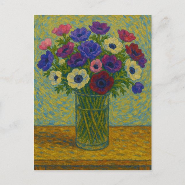 Anemonen Postkarte (Vorderseite)