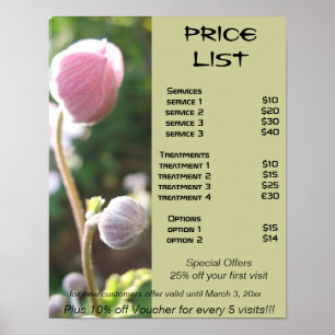 Anemonen Reiki zen Preisliste Poster
