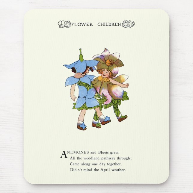 Anemonen und Bluets Mousepad (Vorne)