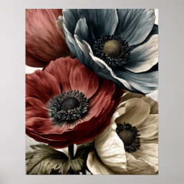 Anemonen-Wildblumen Poster