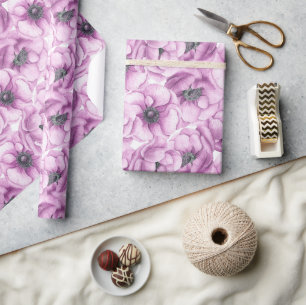 Anemonenblumen Wasserfarbenmuster Geschenkpapier