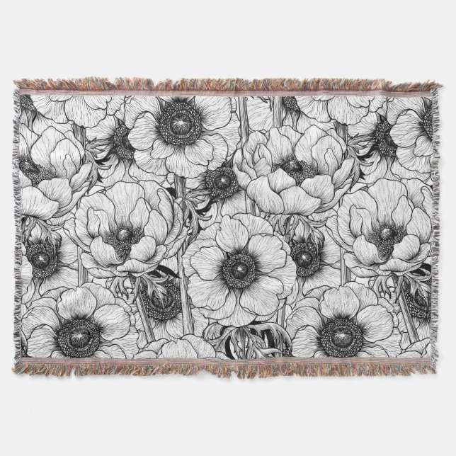 Anemonengarten in Schwarzweiß Decke (Vorderseite)