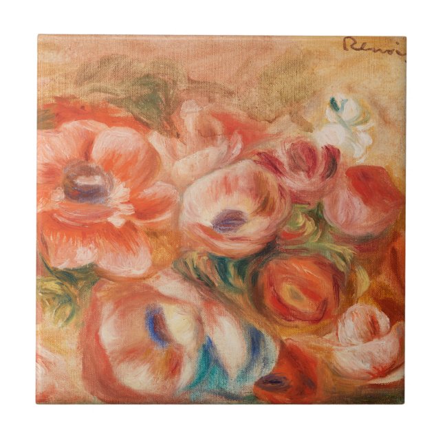 Anemones (2) von Auguste Renoir Decorative Fliese (Vorderseite)
