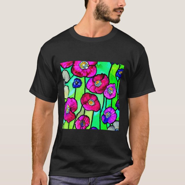 Anemones Glaskunst T-Shirt (Vorderseite)